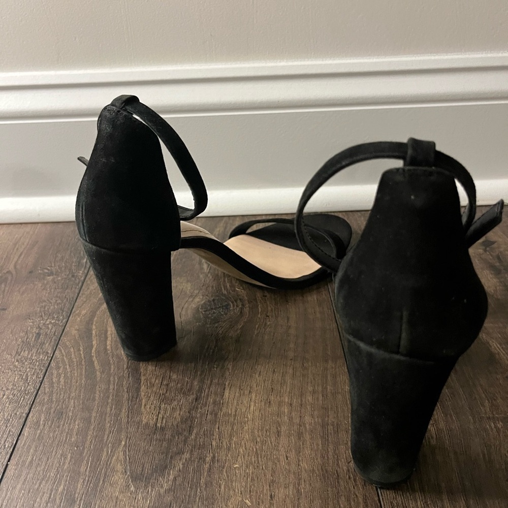 ALDO Black Suede Chunky Heel Ankle Strap Women’s Size 8 - Picture 9 of 9